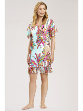 Louis Feraud Ethno Feather Dress